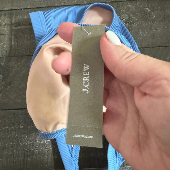 J.CREW NWT Ribbed-trim hipster full-coverage bikini bottom Cornflower Blue XXL - Picture 4 of 5